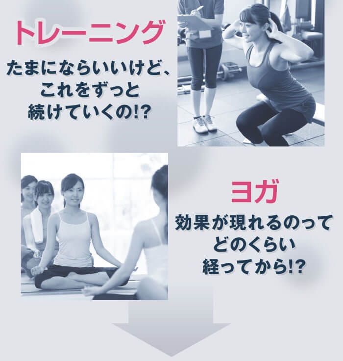 トレーニング→たまにならいいけど、これをずっと続けていくの！？　ヨガ→効果が現れるのってどのくらい経ってから！？